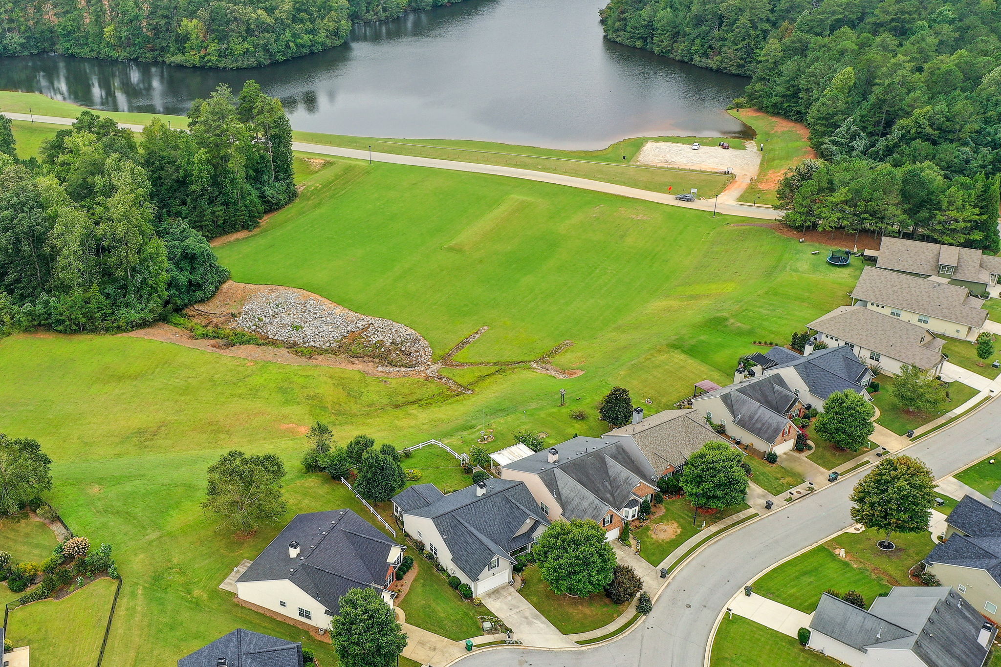37 Aerial Neighborhood w Mirror Lake Partial