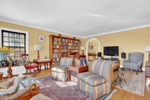 Natural hardwood floors throughout unit, second floor living room