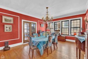 Second floor dining room, original french doors
