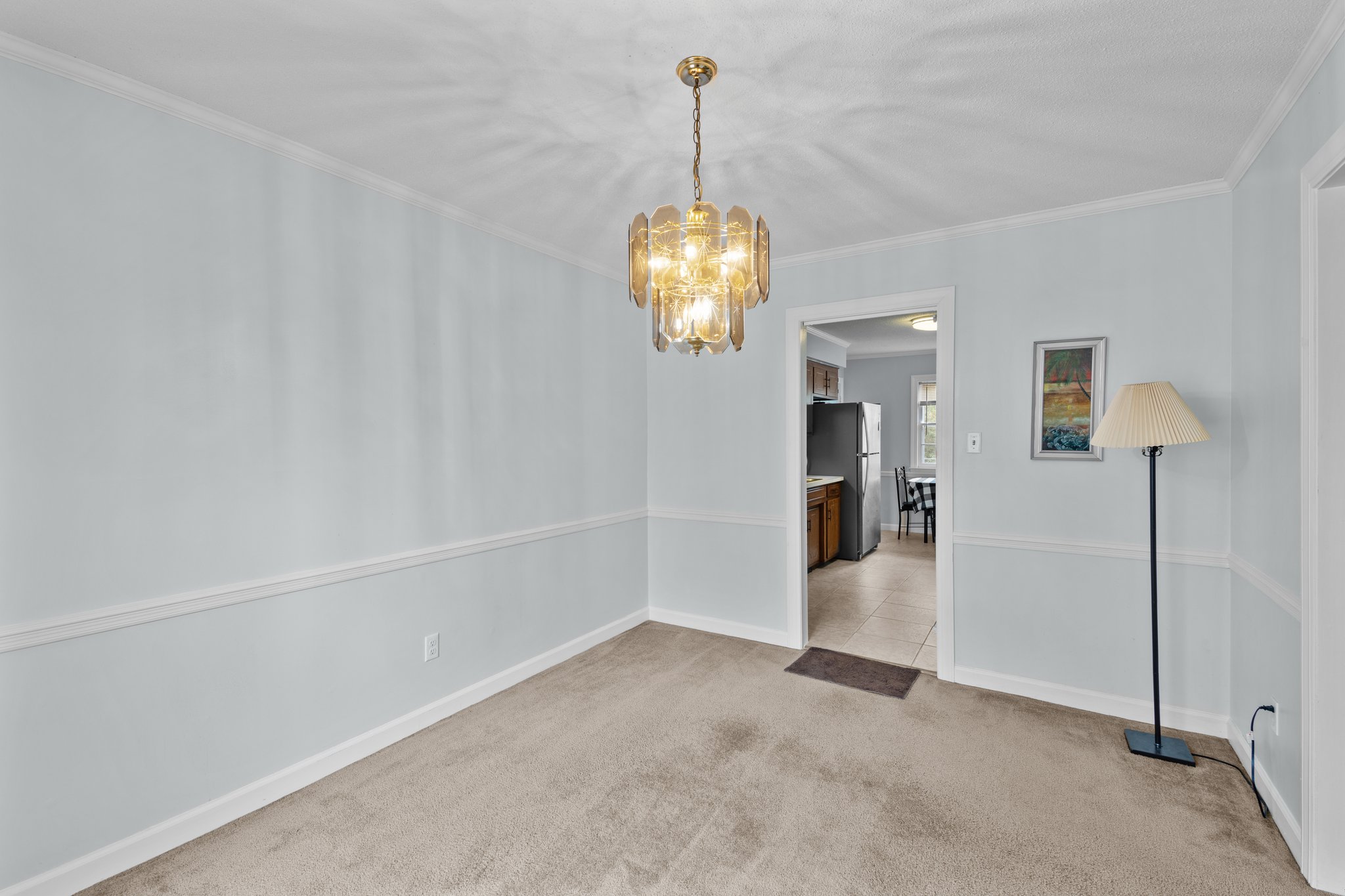 Dining room looking into kitchen