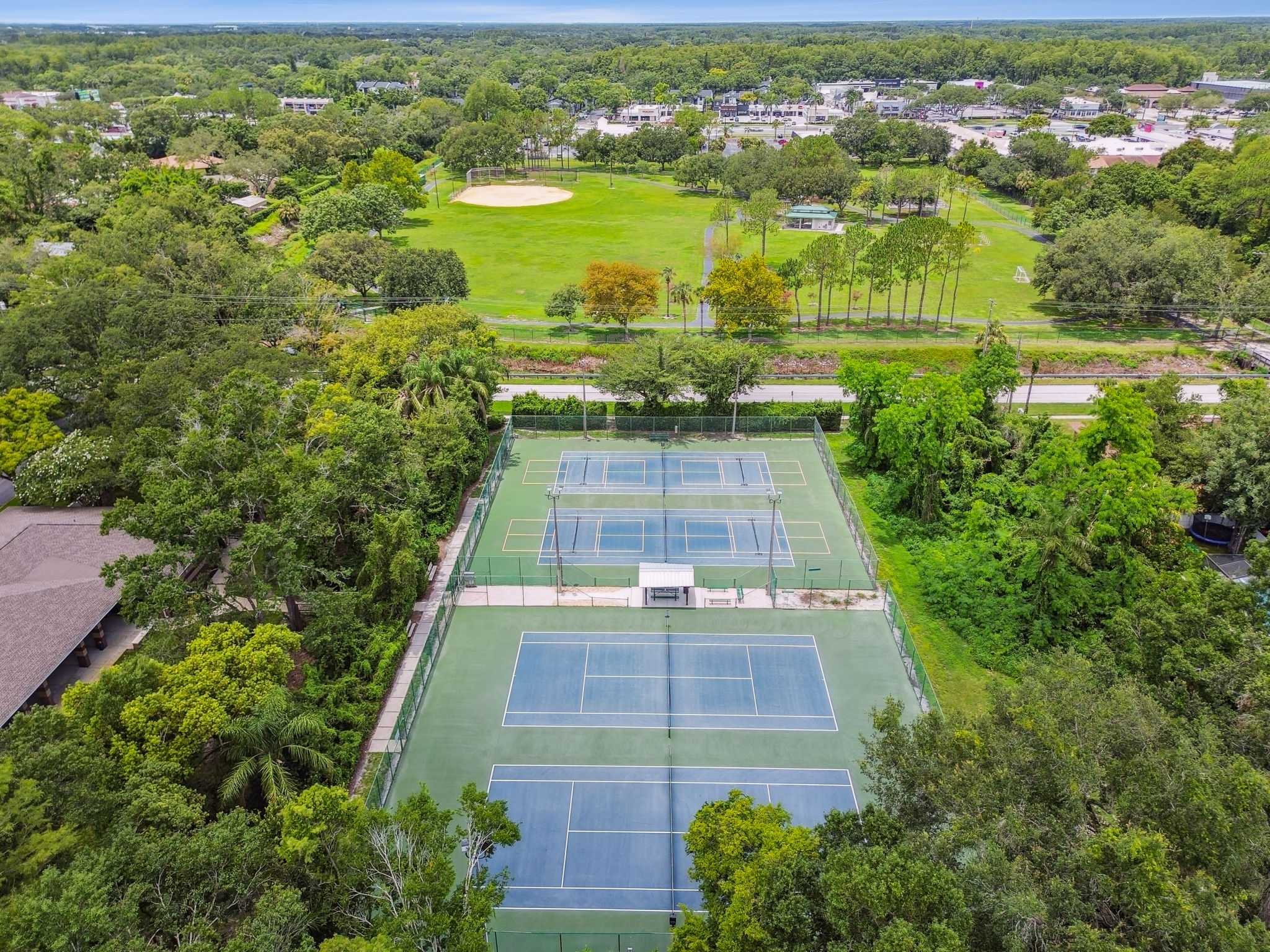 Tennis courts, from above