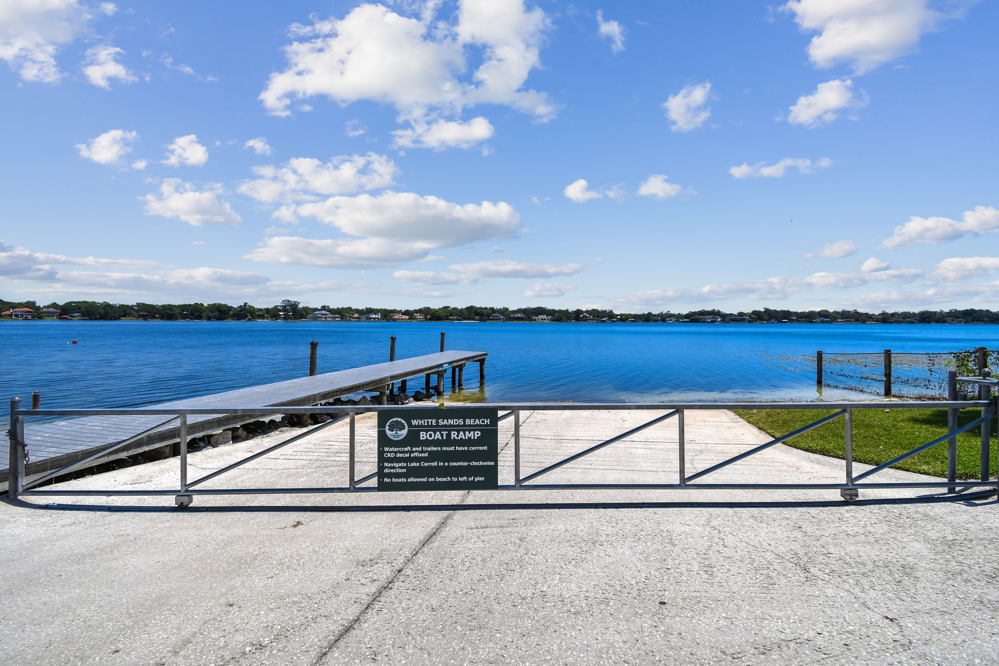 Boat-ramp gate to the lake