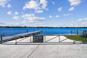 Boat-ramp gate to the lake