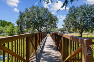 Boardwalk over water to park