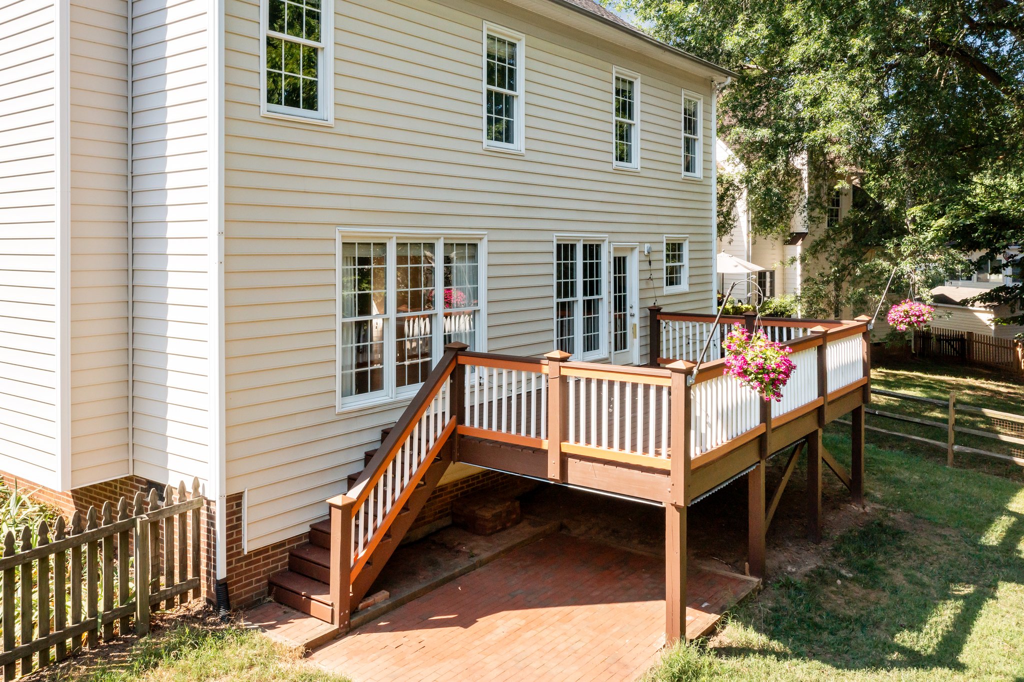 Under deck patio for storing yard tools