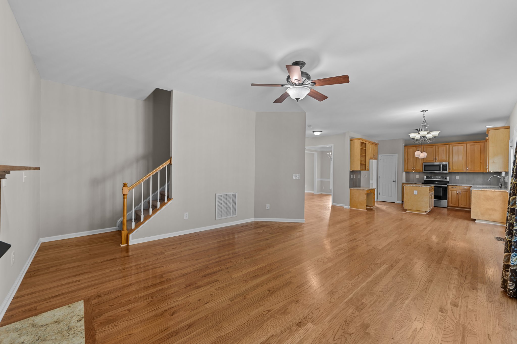 Wood floors throughout main level