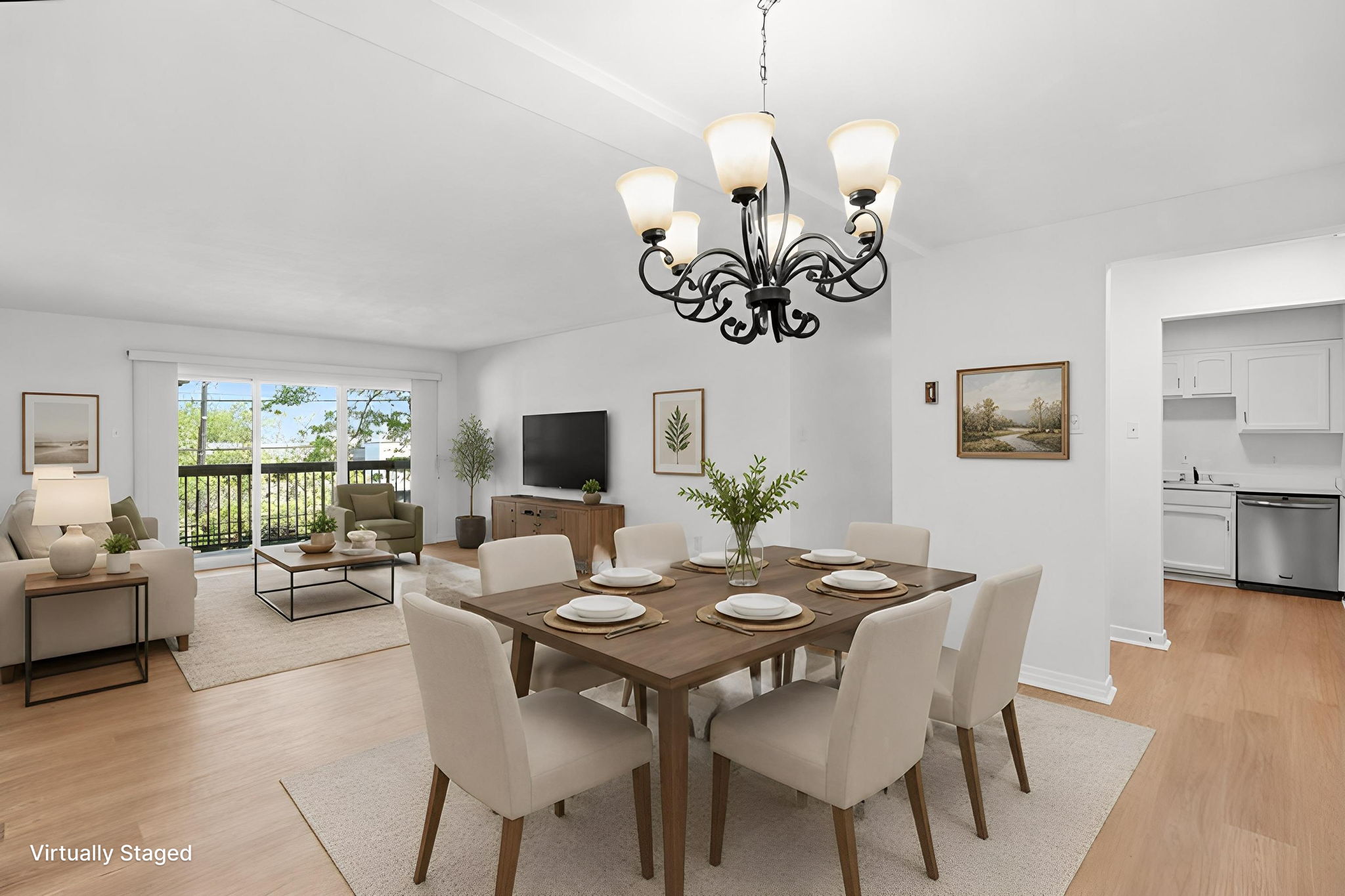Open Concept Dining & Living Room Reverse