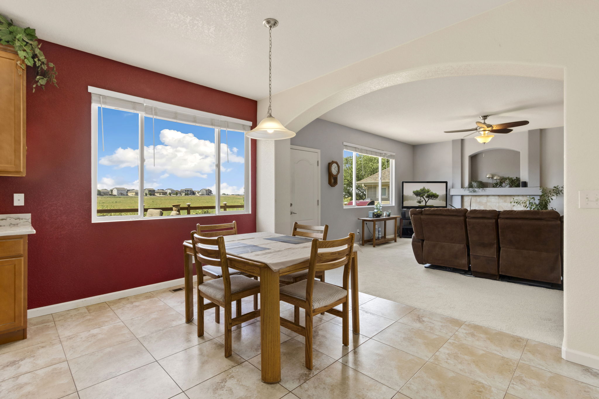 Kitchen Flows to Living Area