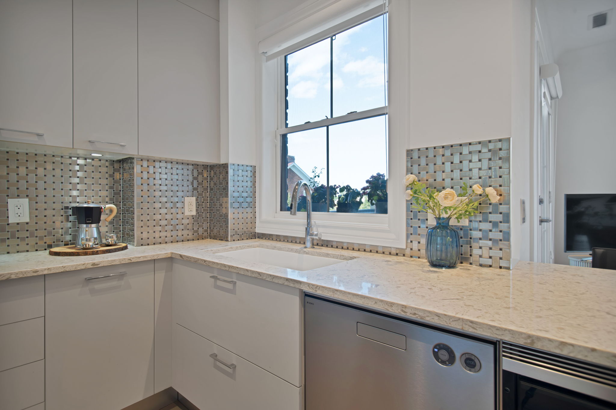Window overlooking terrace