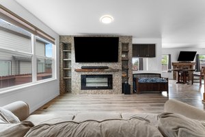 Main Level Living Room with Electric Fireplace
