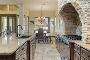 Gas cooktop with a beautiful stone hearth