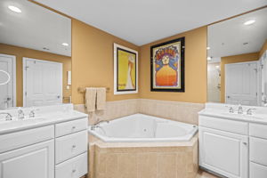 Primary Bathroom with Dual Vanity, Soaking Tub and Shower