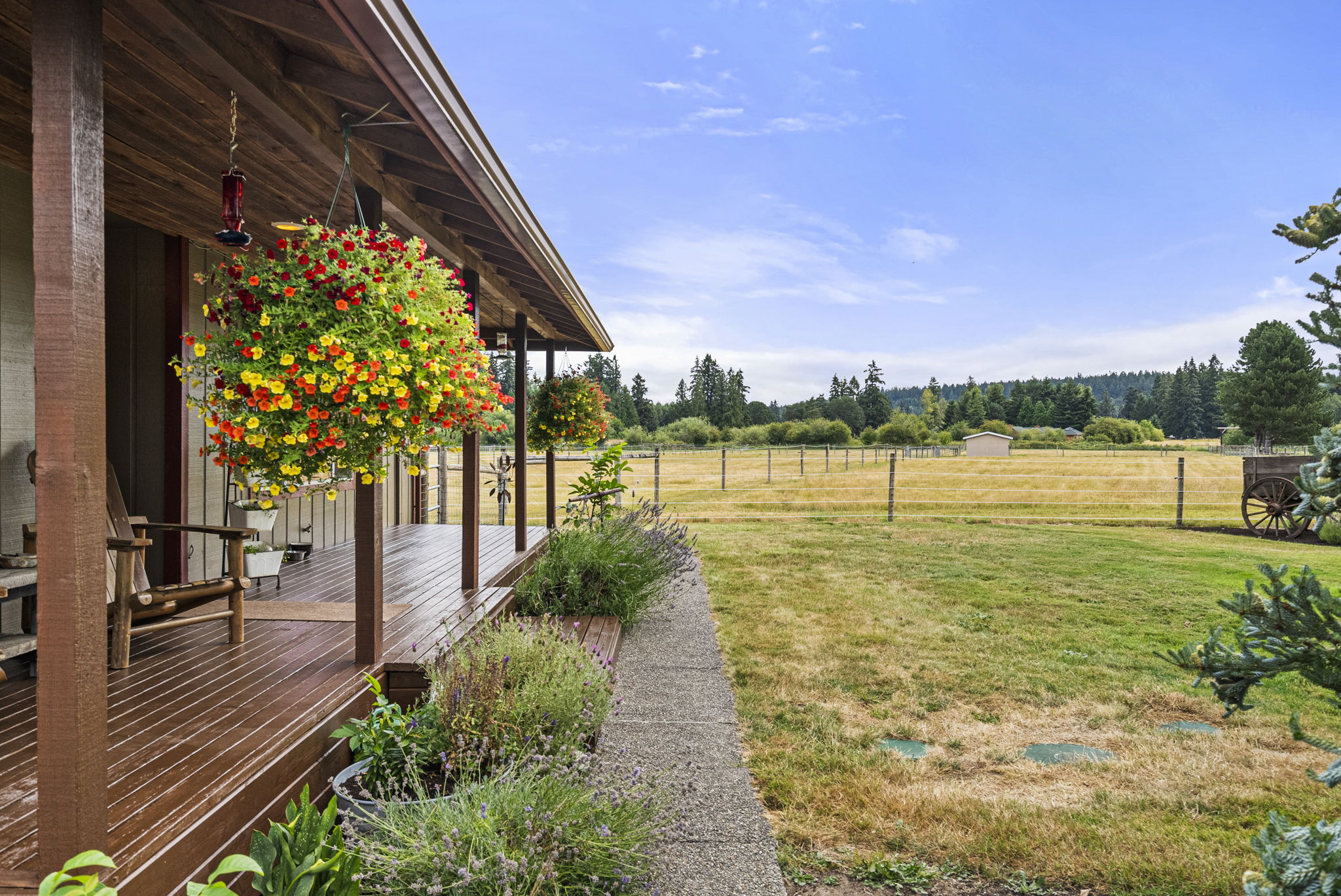 Lots of front porch space to sit and enjoy Keystone Ranch views