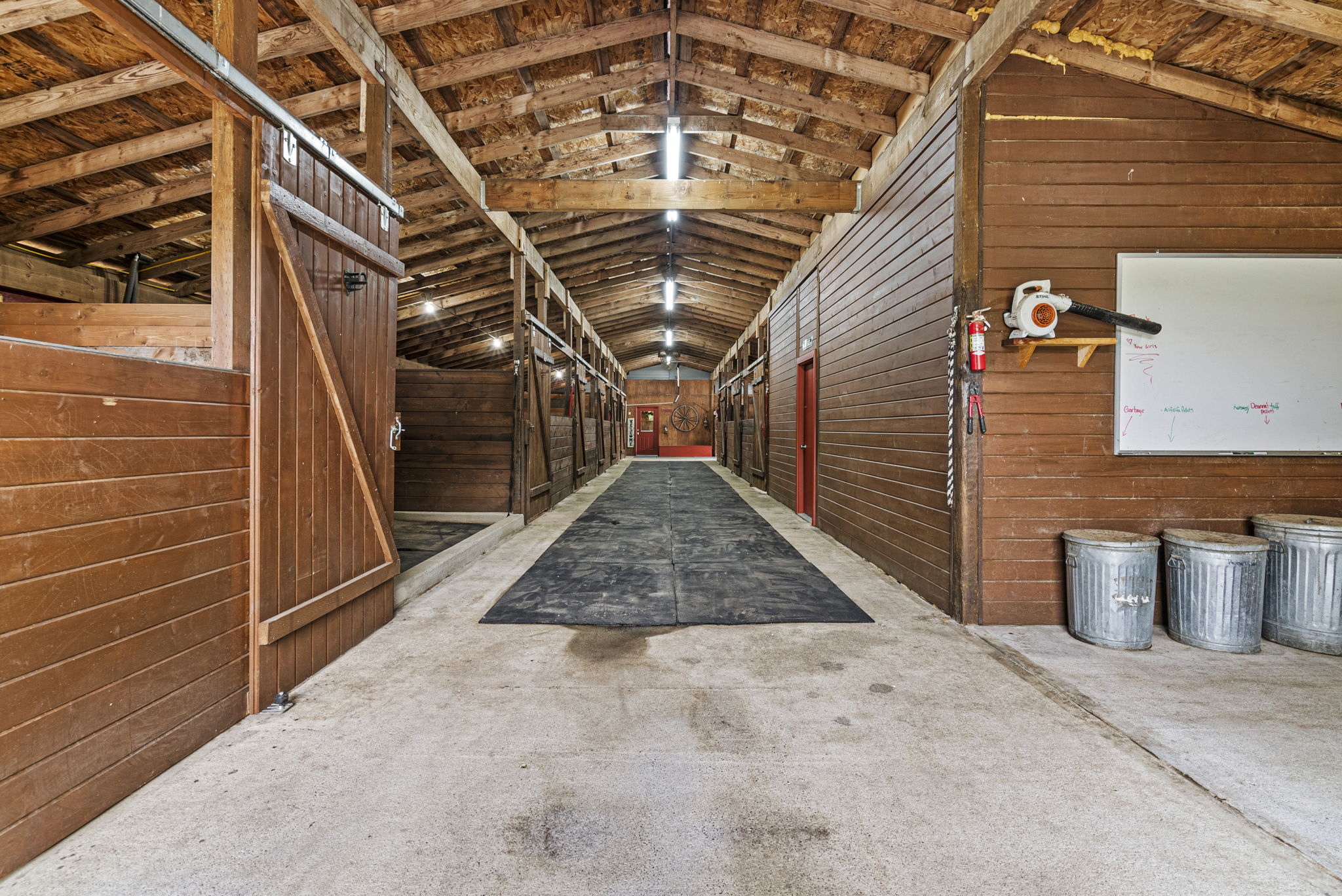 Back of barn looking into entrance of home