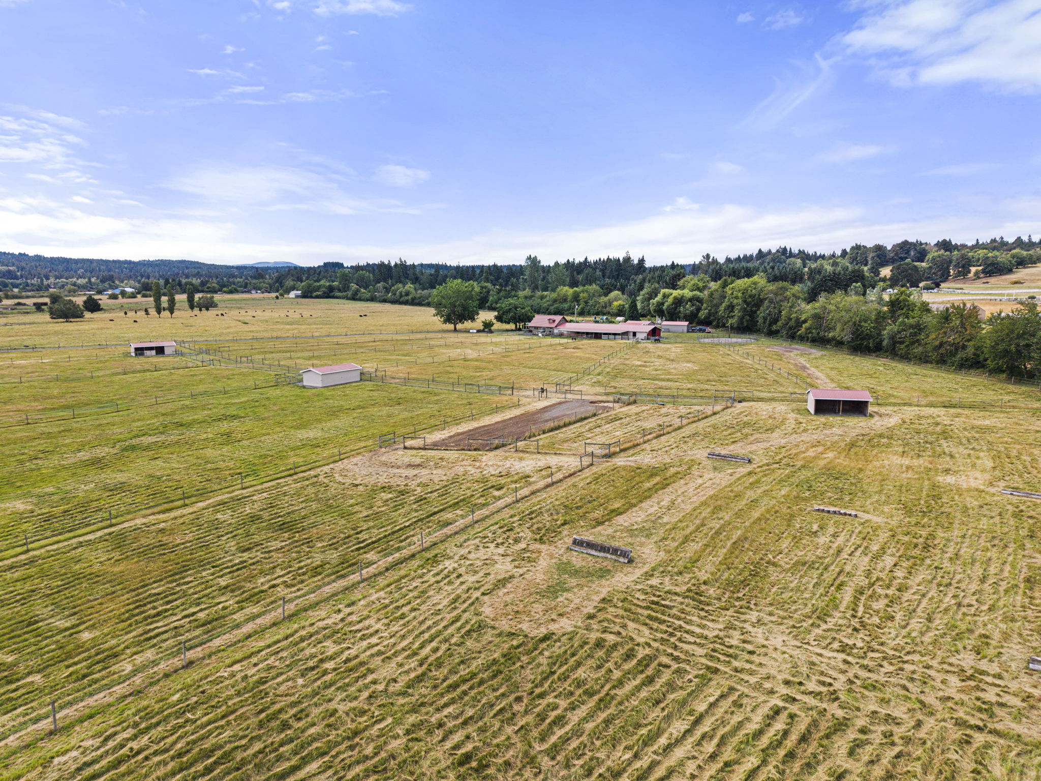 Cross-country jump overlooking the scenic beauty of Keystone Ranch