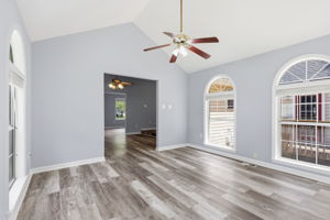 Sun room with view to dining room