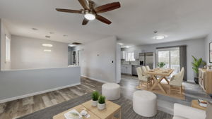 Mail Level Living/Dining Room - Virtually Staged
