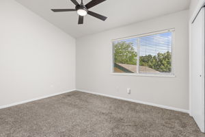 Bedroom 2 Also Has Vaulted Ceilings and Ceiling Fan