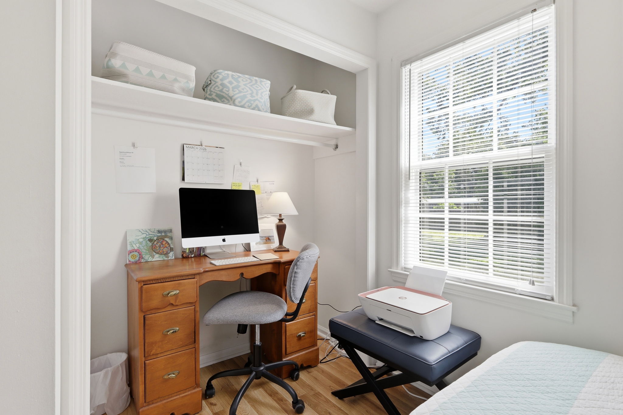 Bedroom 3 w/office area in closet space