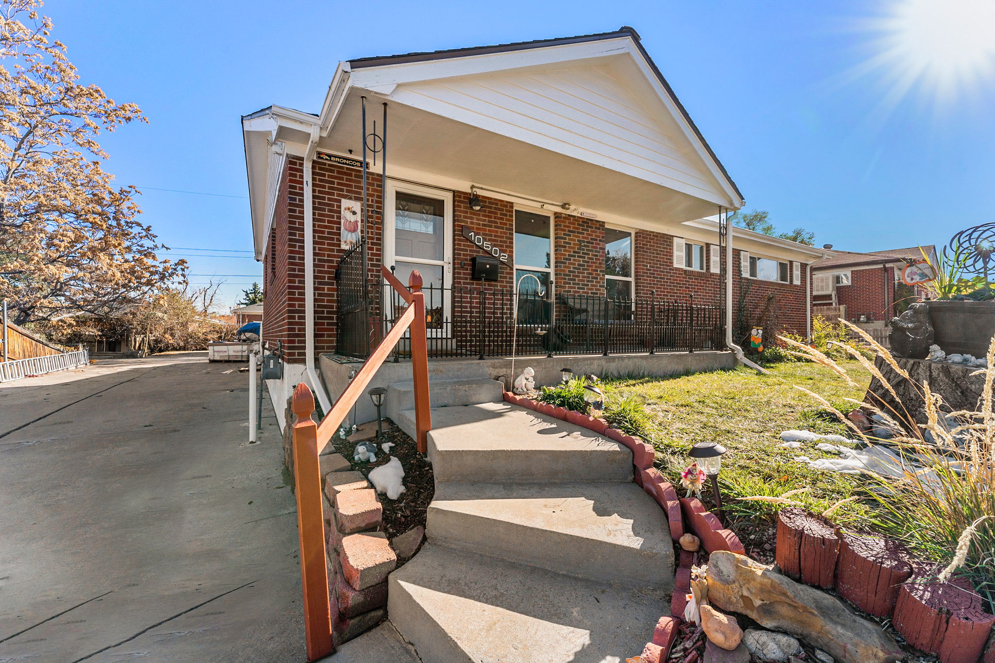 Updated brick ranch with extended driveway