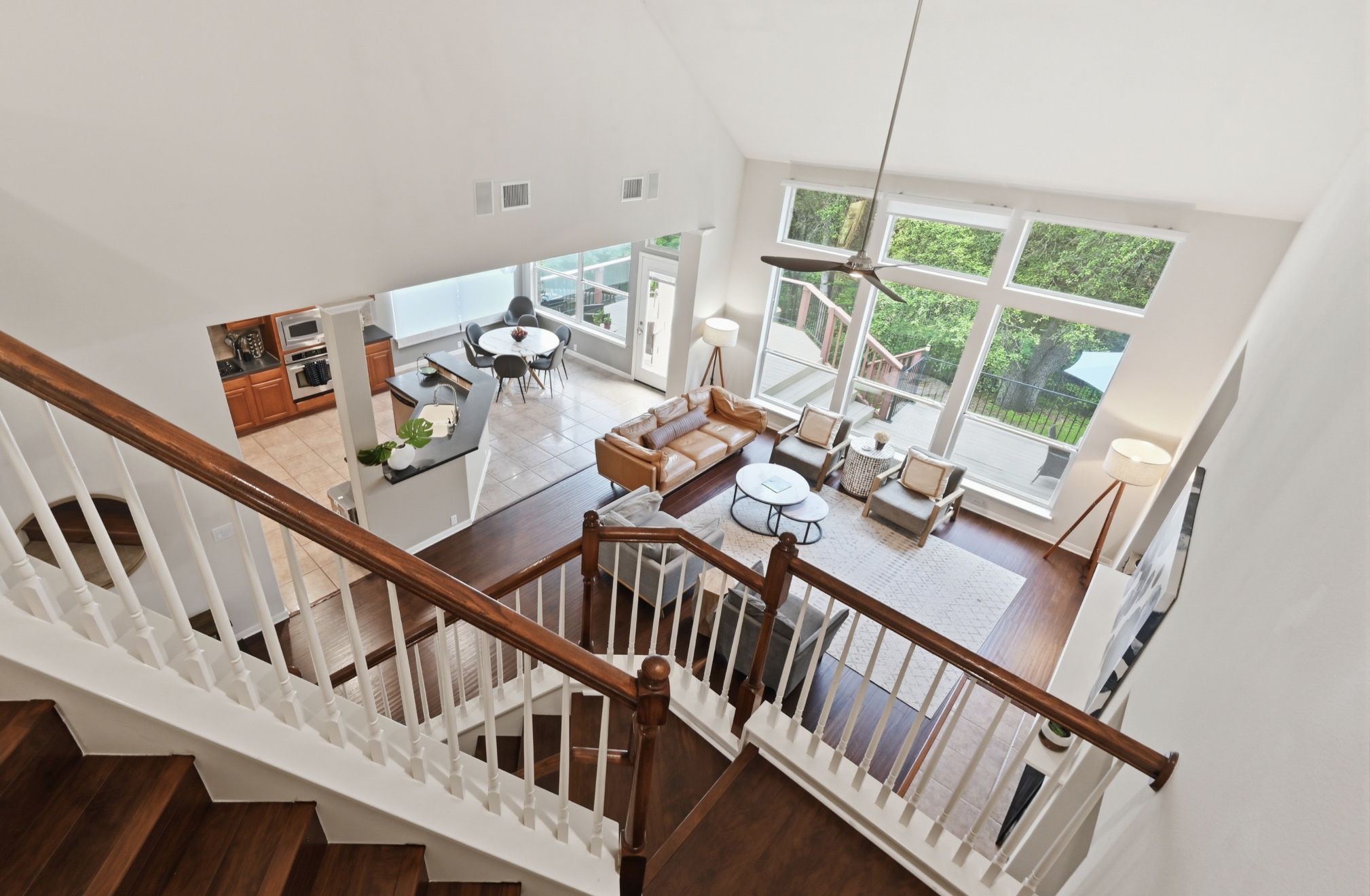 View from the Loft down to the great room. So pretty!