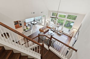 View from the Loft down to the great room. So pretty!