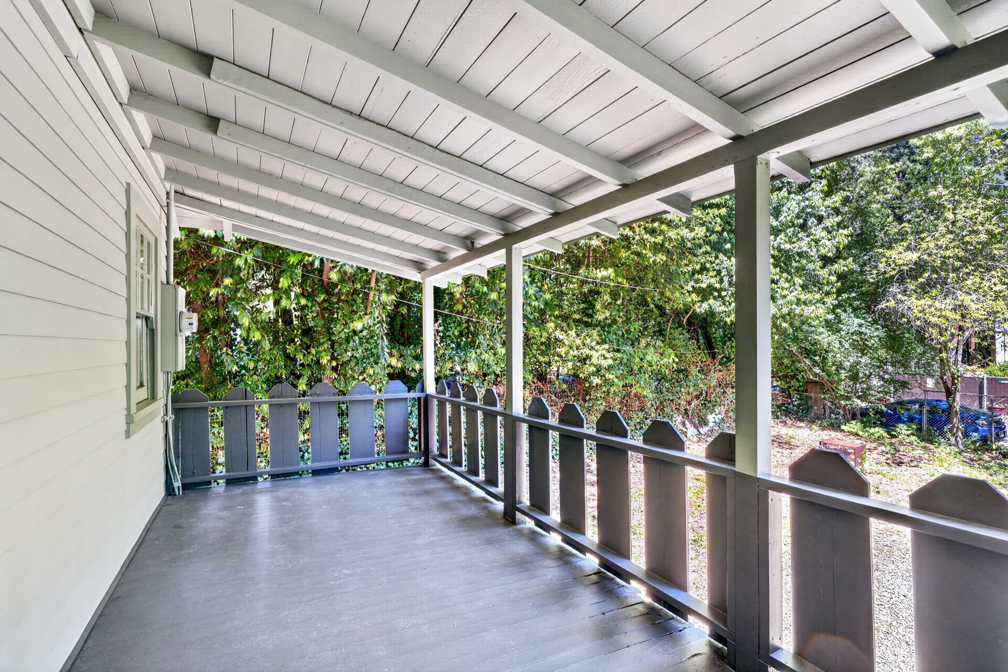 An extra large porch to relax on.