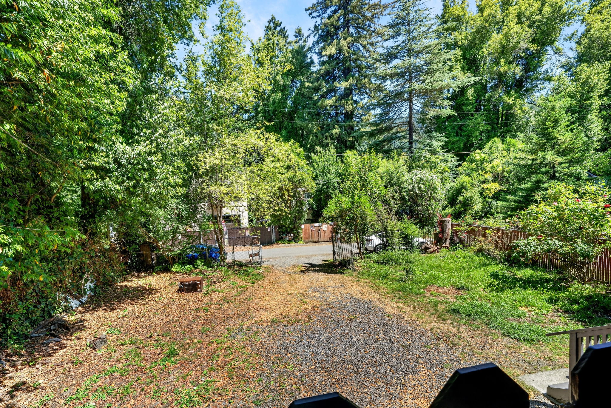 The front yard with ample parking.