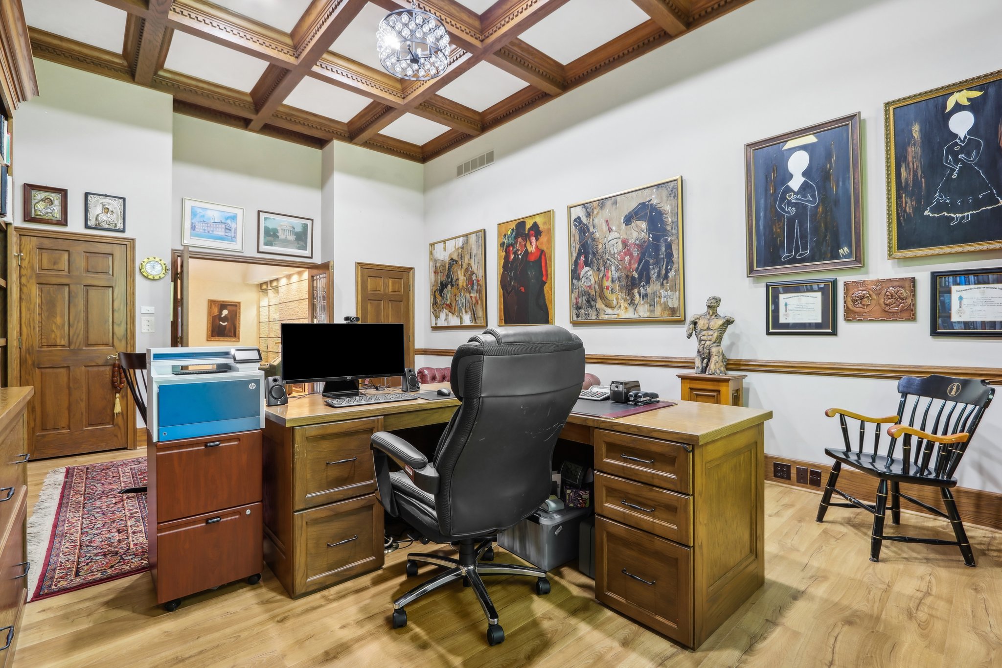 Bedroom #2- being used as an office/library. Bookshelves and desk are included