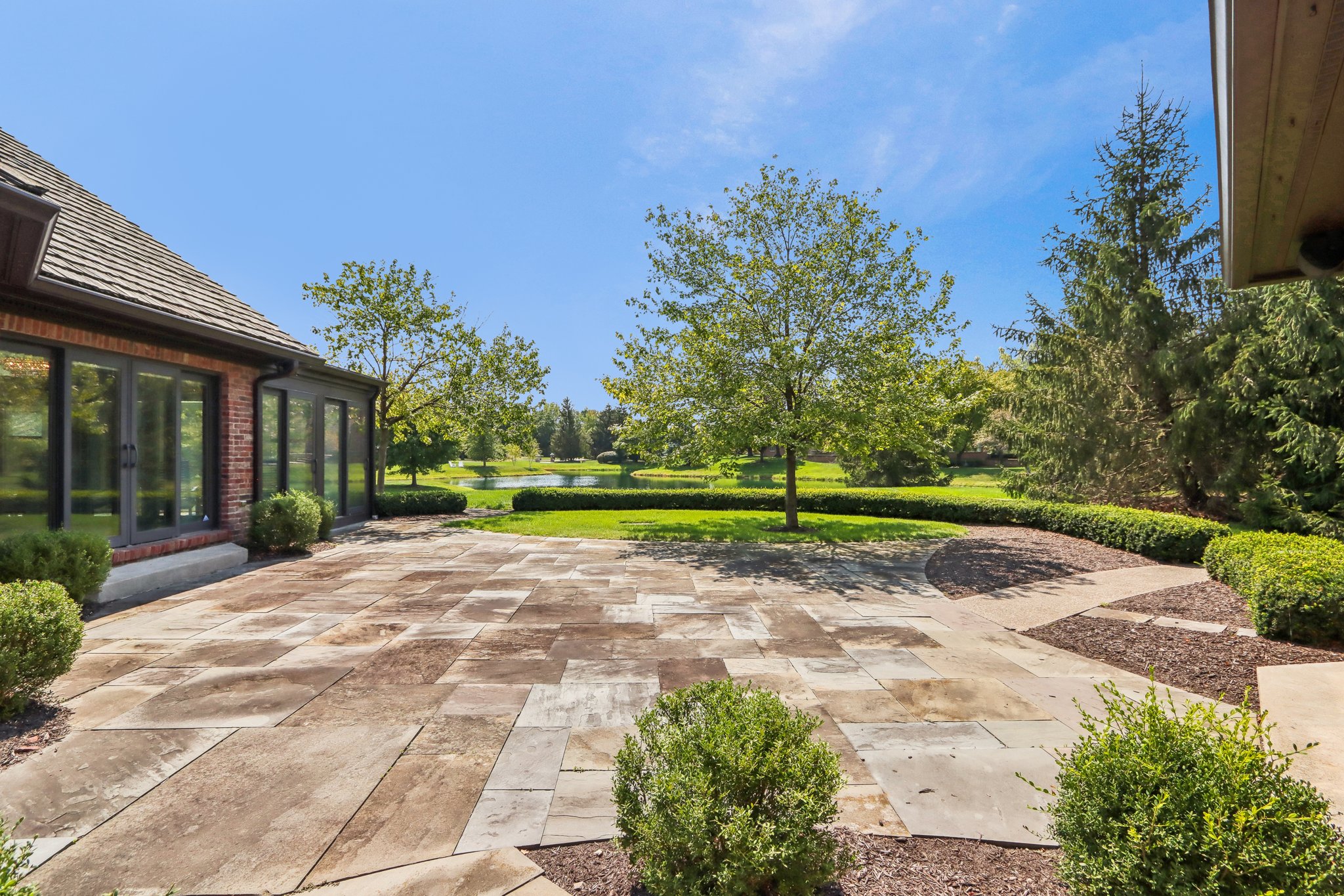 Beautiful slate patio in courtyard