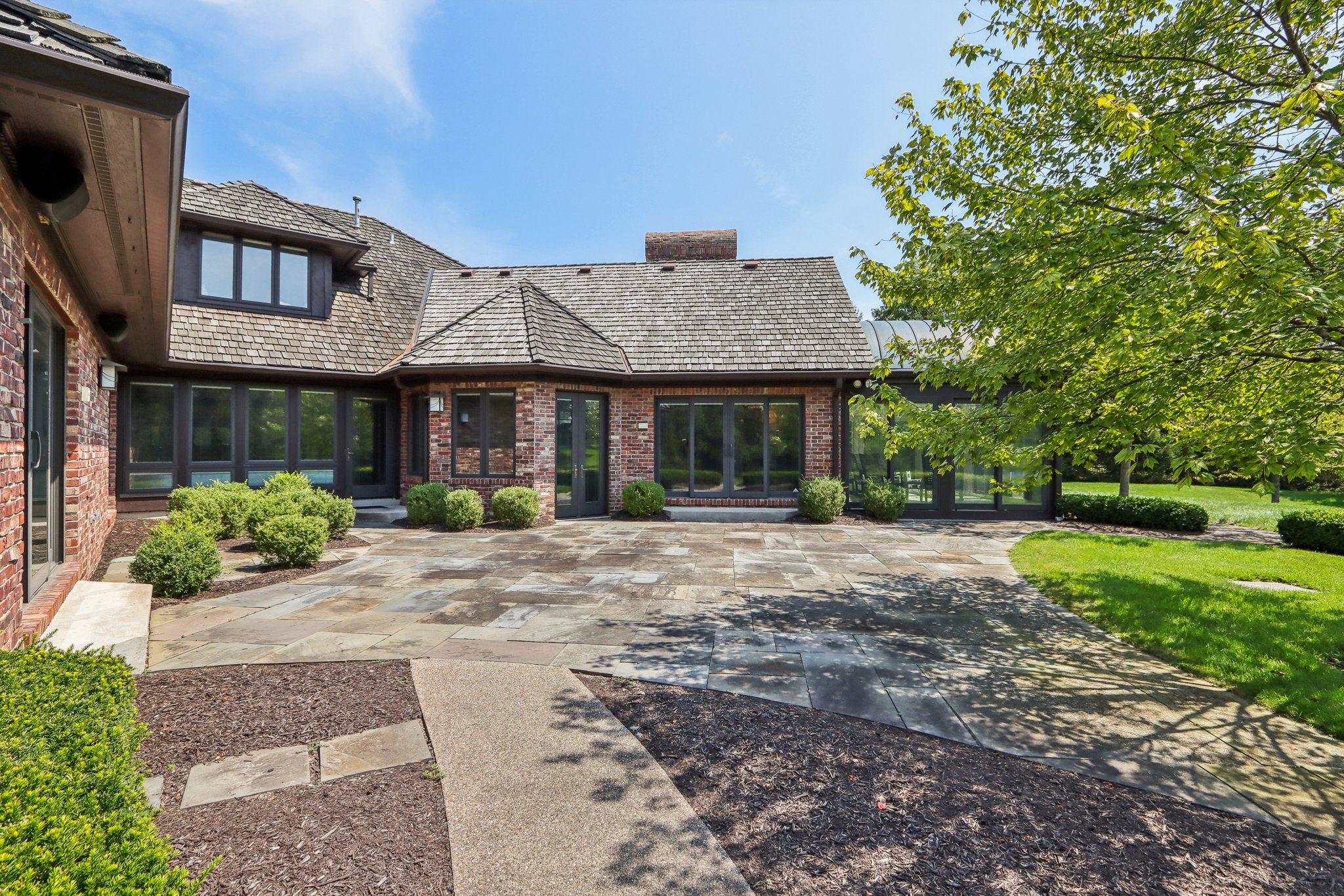 Beautiful slate patio in courtyard