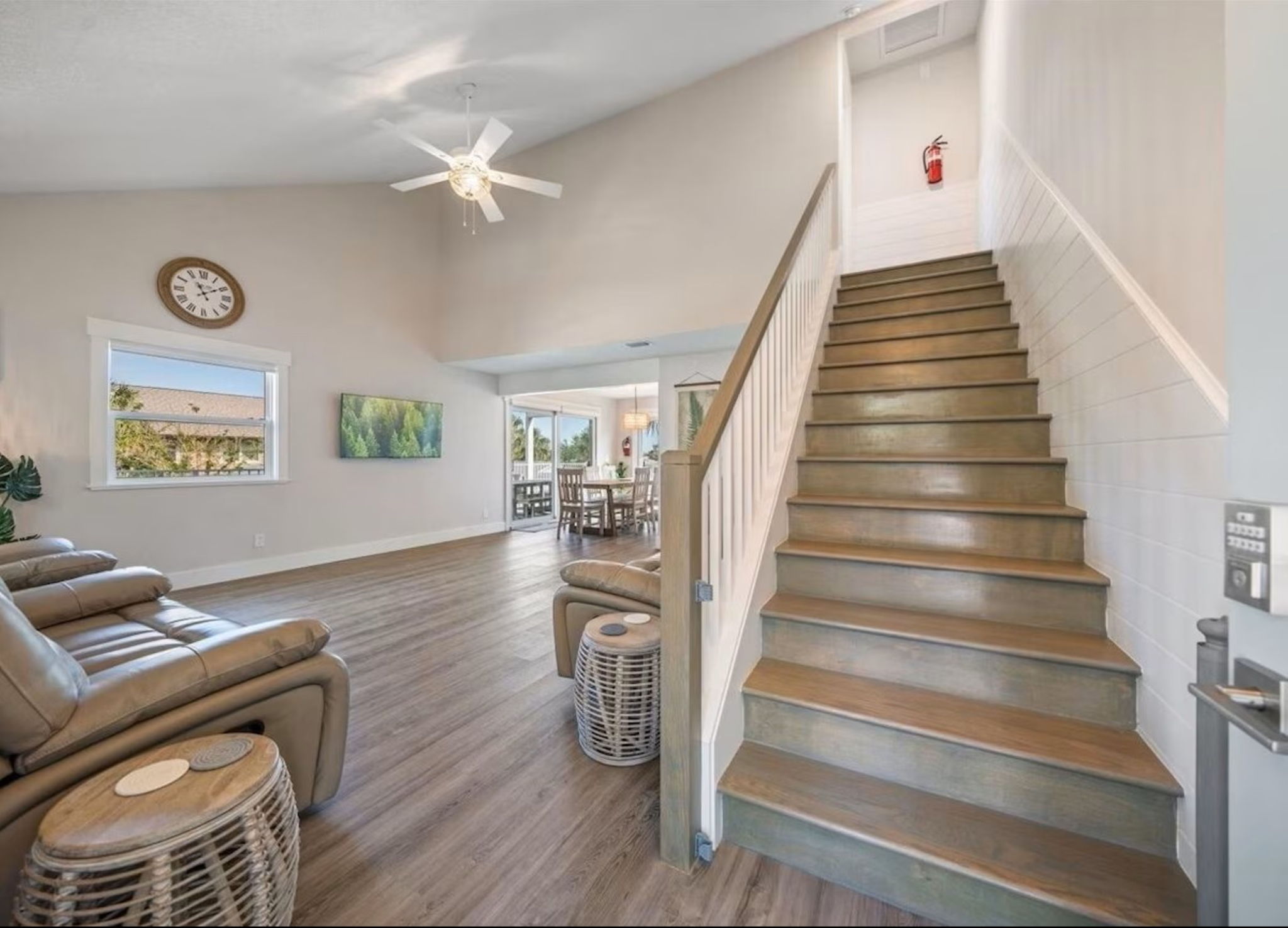 Living Room and Staircase