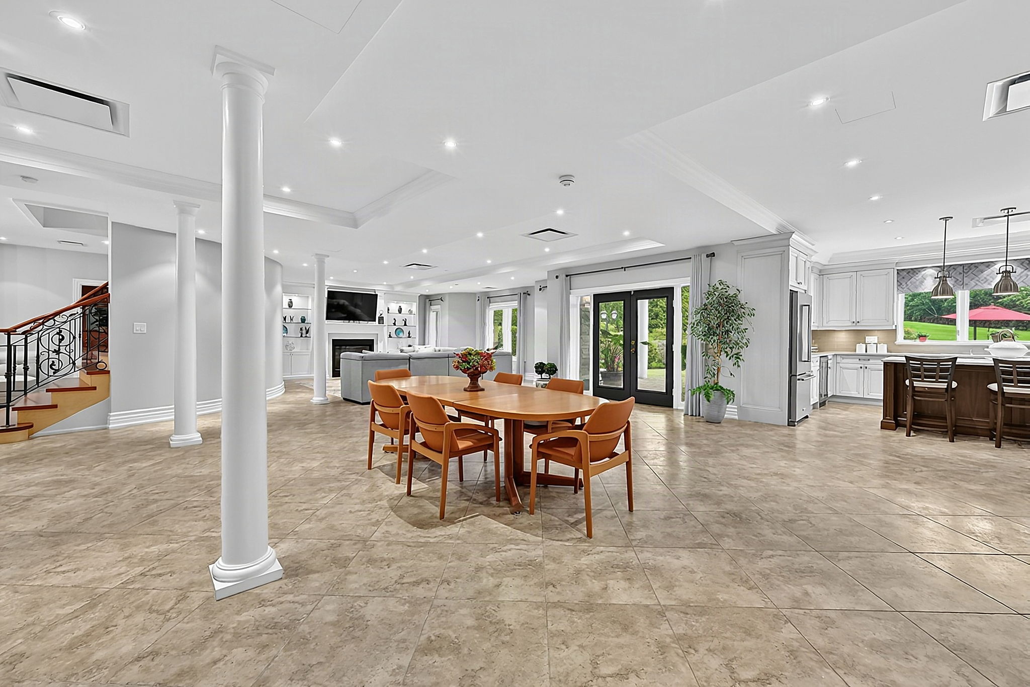 Recreation Room Walks out to Outdoor Living Spaces