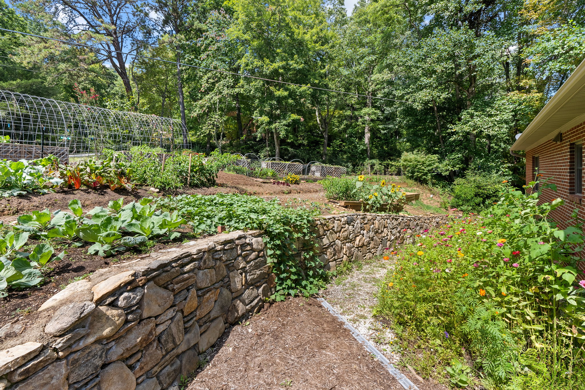 Garden Area and Gravel Drive leading to Backyard