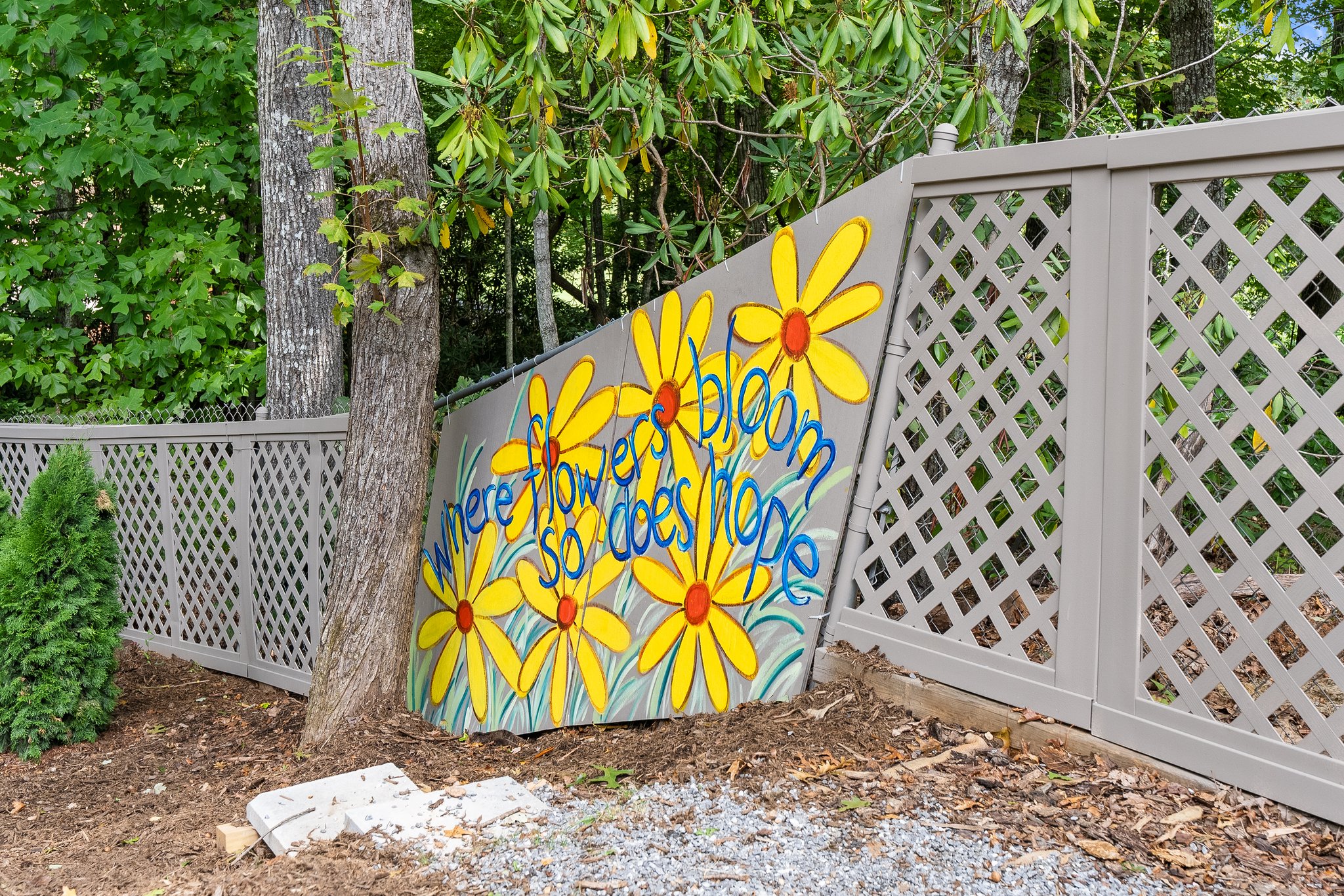 Custom Painted Fence from a Neigborhood Friend