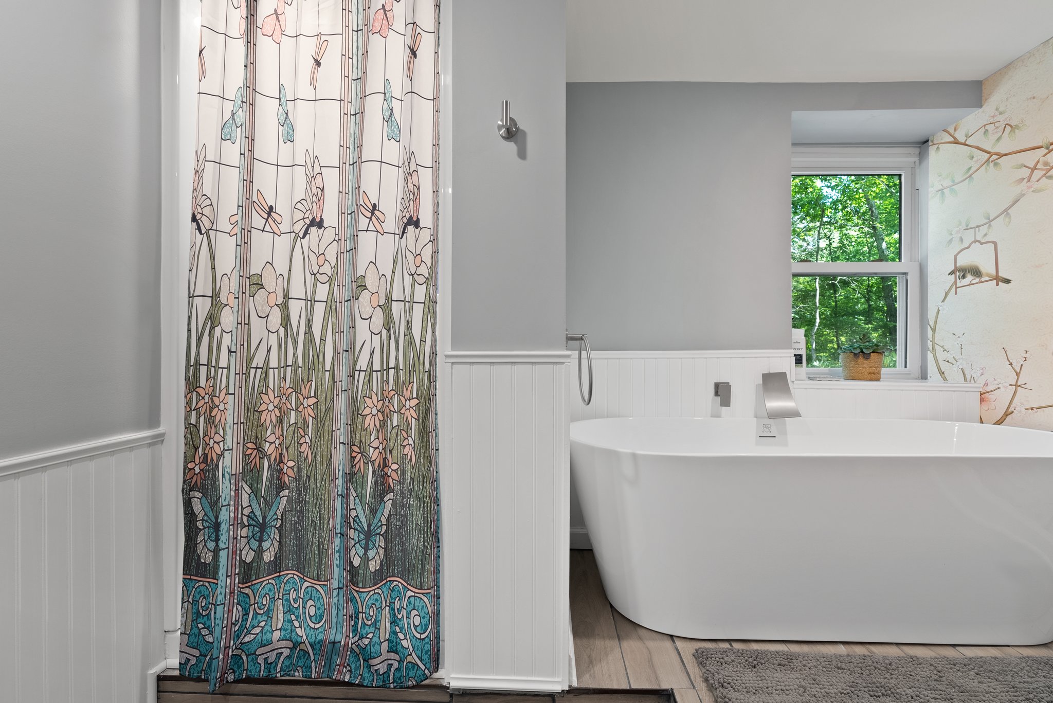 Bathroom with Shower and Soaking Tub Downstairs Main Dwelling