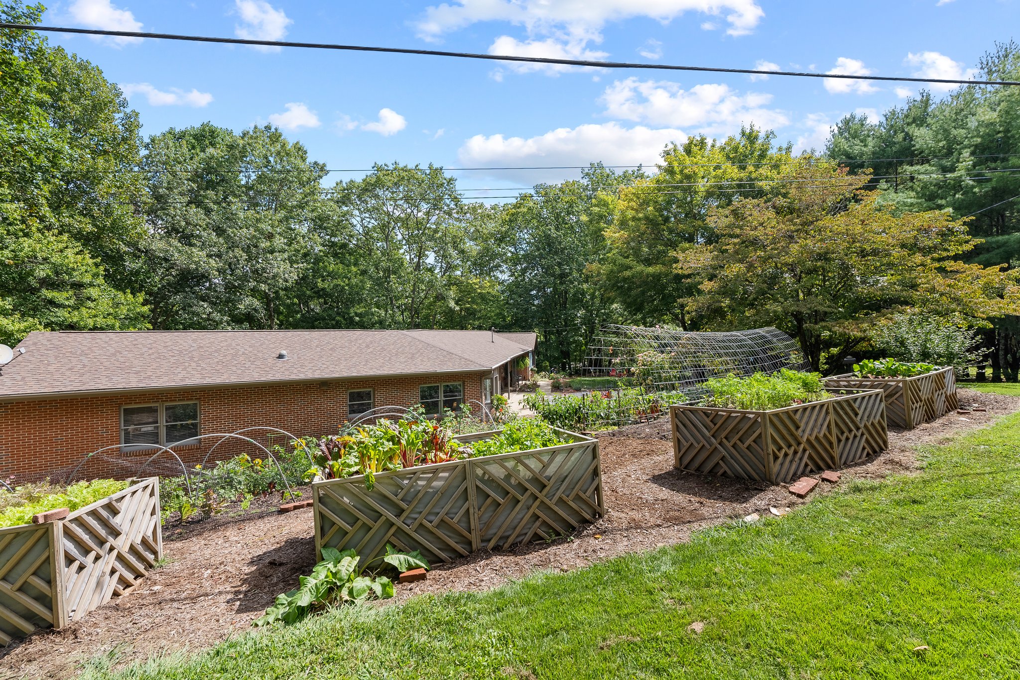 Raised Beds and Garden Area looking towards the Side of the Second Dwelling and Driveway