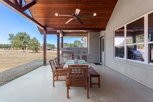 Outdoor living area with kitchen