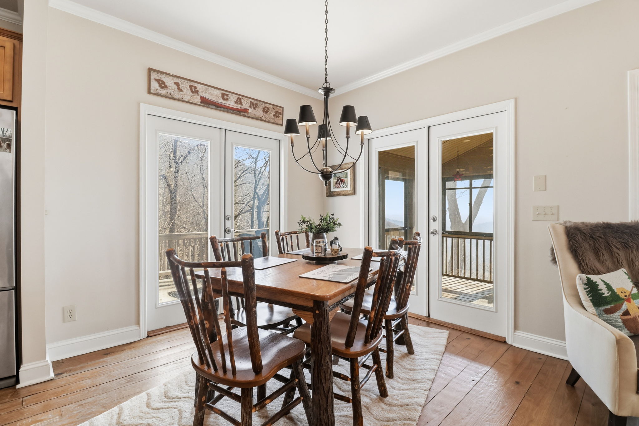 Open dining area with a view
