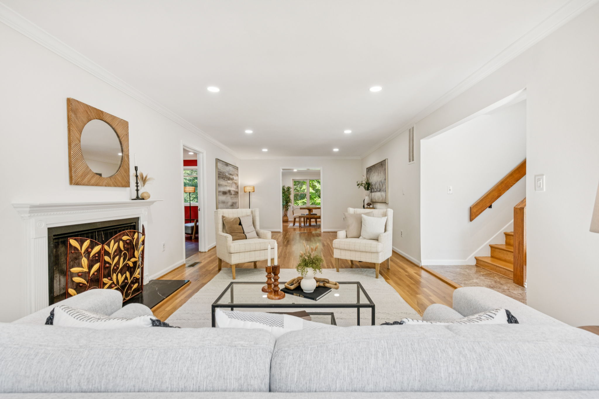 Formal Living Room with Wood Buring Fireplace