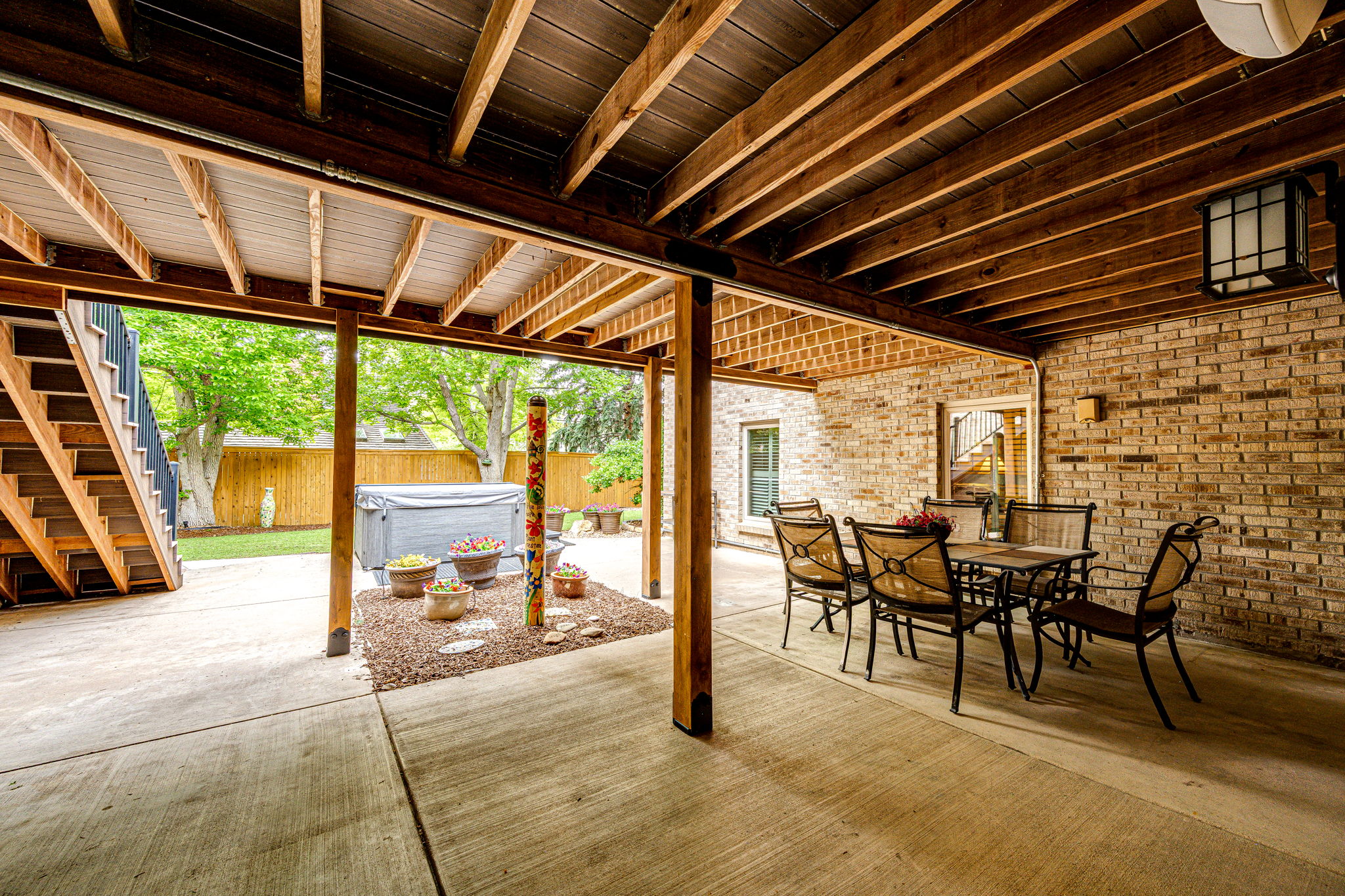 Covered Patio to Backyard & Hot Tub
