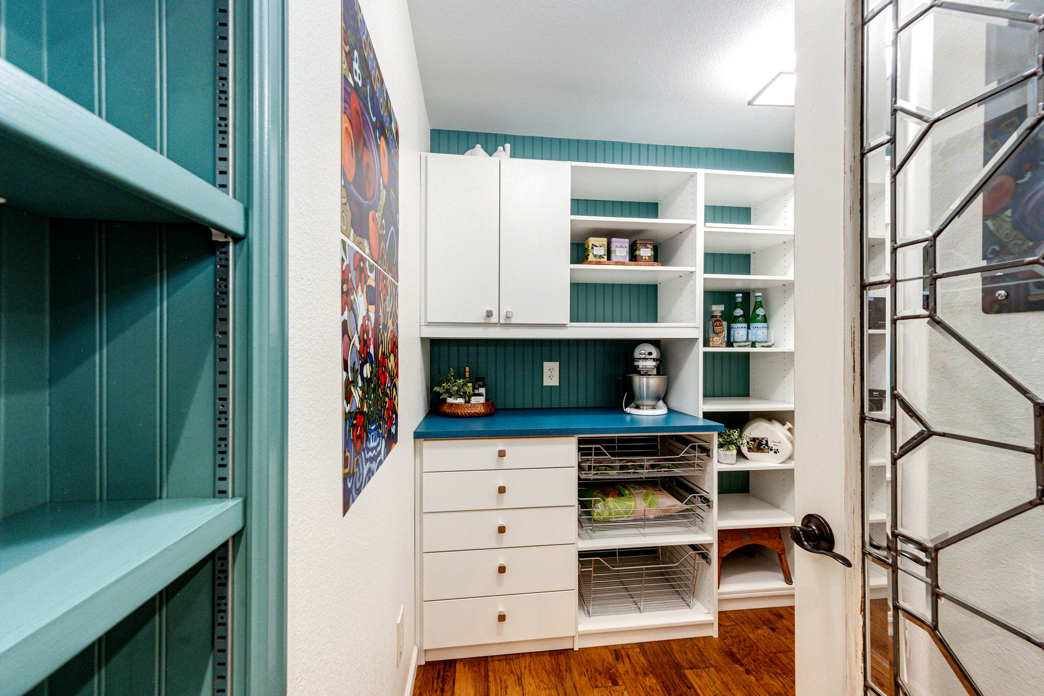 Dance in Pantry w Custom Storage System
