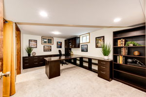 Basement Office w Custom Deck & Abundant Storage