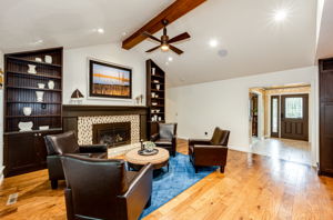 Stunning Great Room w Custom Shelving