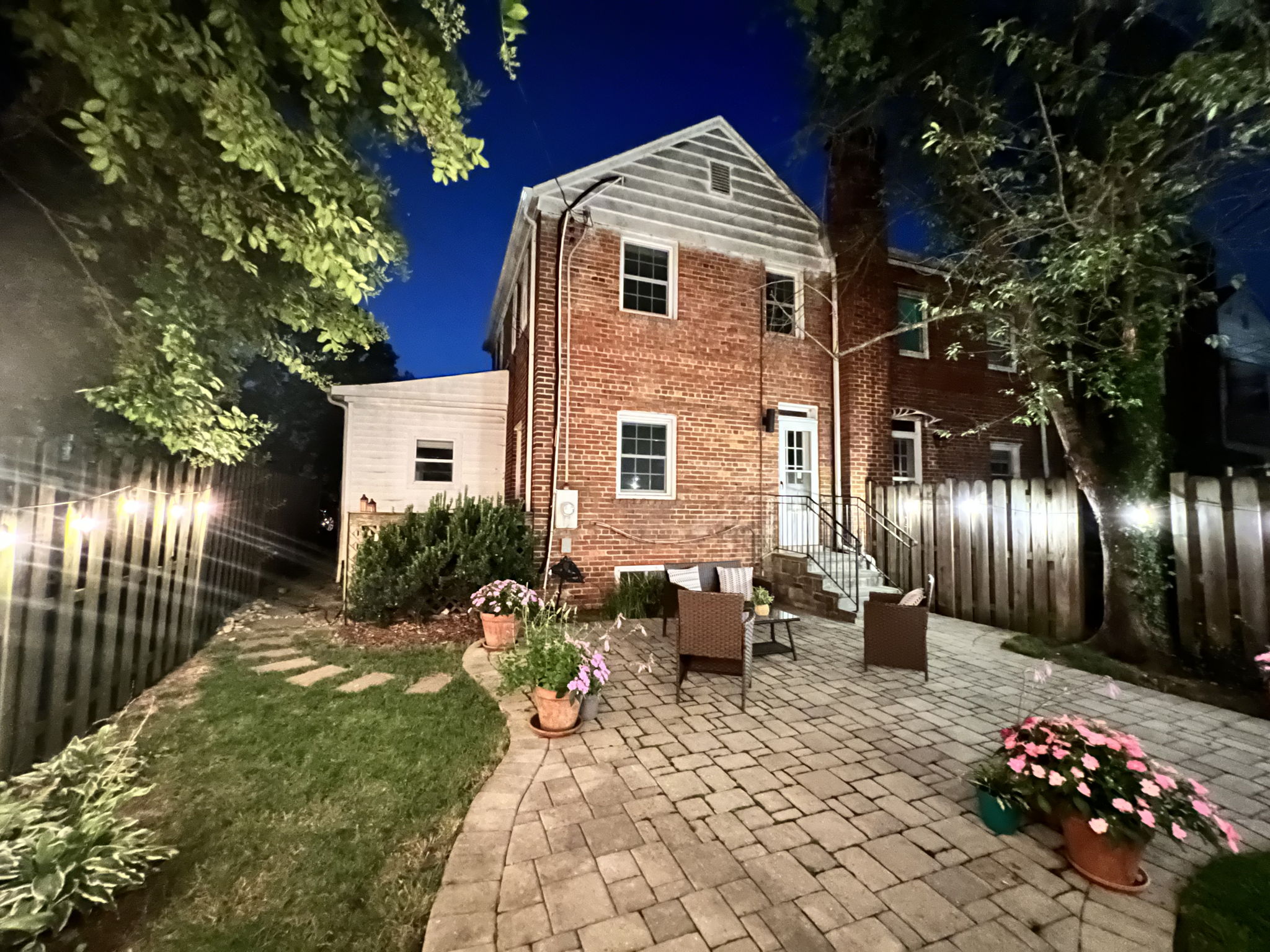 Back yard at night