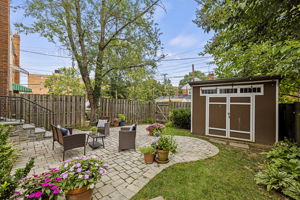 Landscaped fenced back yard