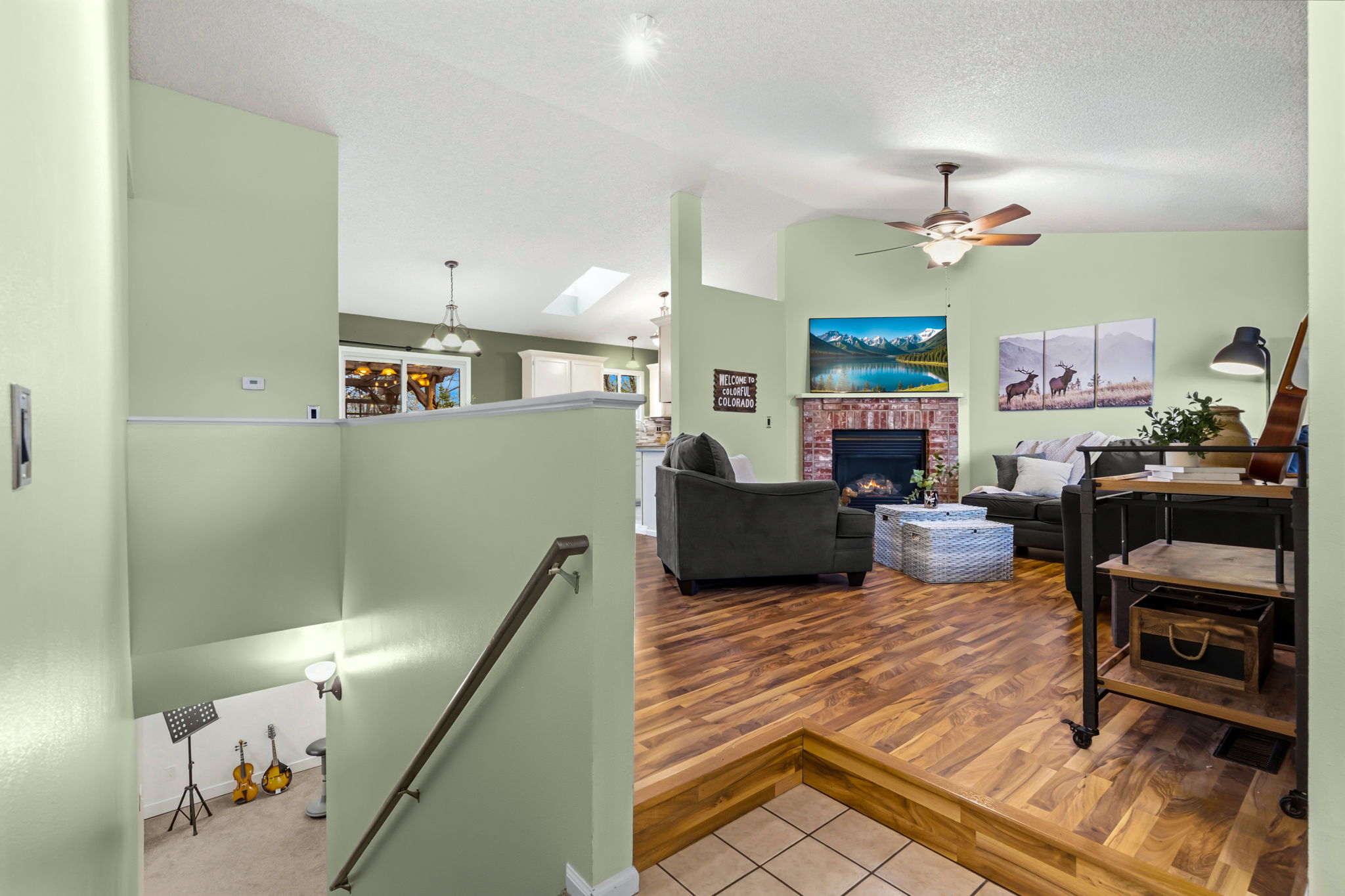 Head downstairs for more bedrooms and living spaces plus a bathroom and storage!