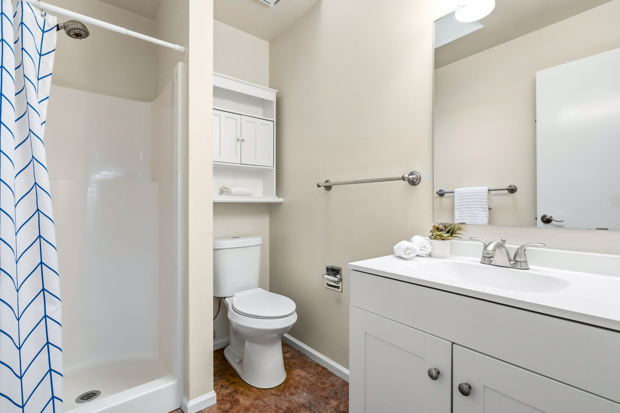Primary bathroom with skylight