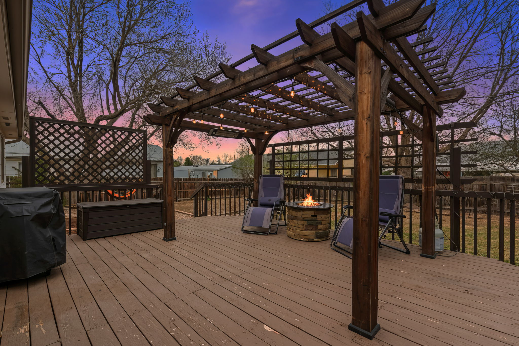 Sneak peak to the fabulous backyard living area.