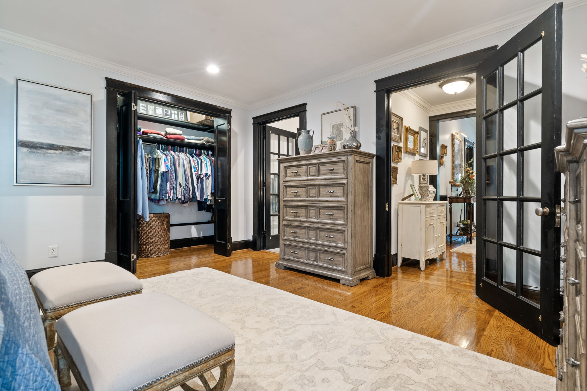 Two Closets with Custom Wood Shelving